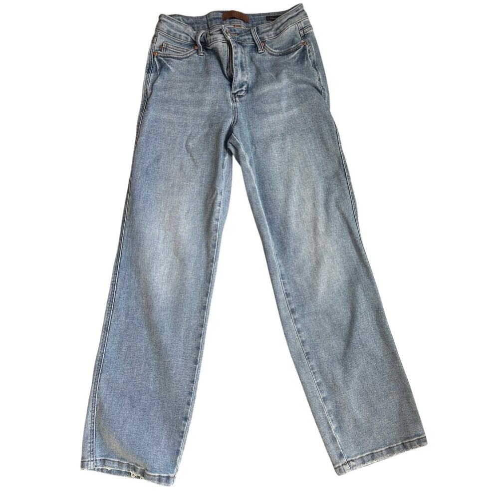 Judy Blue Los Angeles Straight Fit Jeans Size 7/28 Light Blue Wash Mid Rise